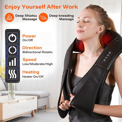 Shiatsu Neck & Shoulder Massager with Infrared Heat