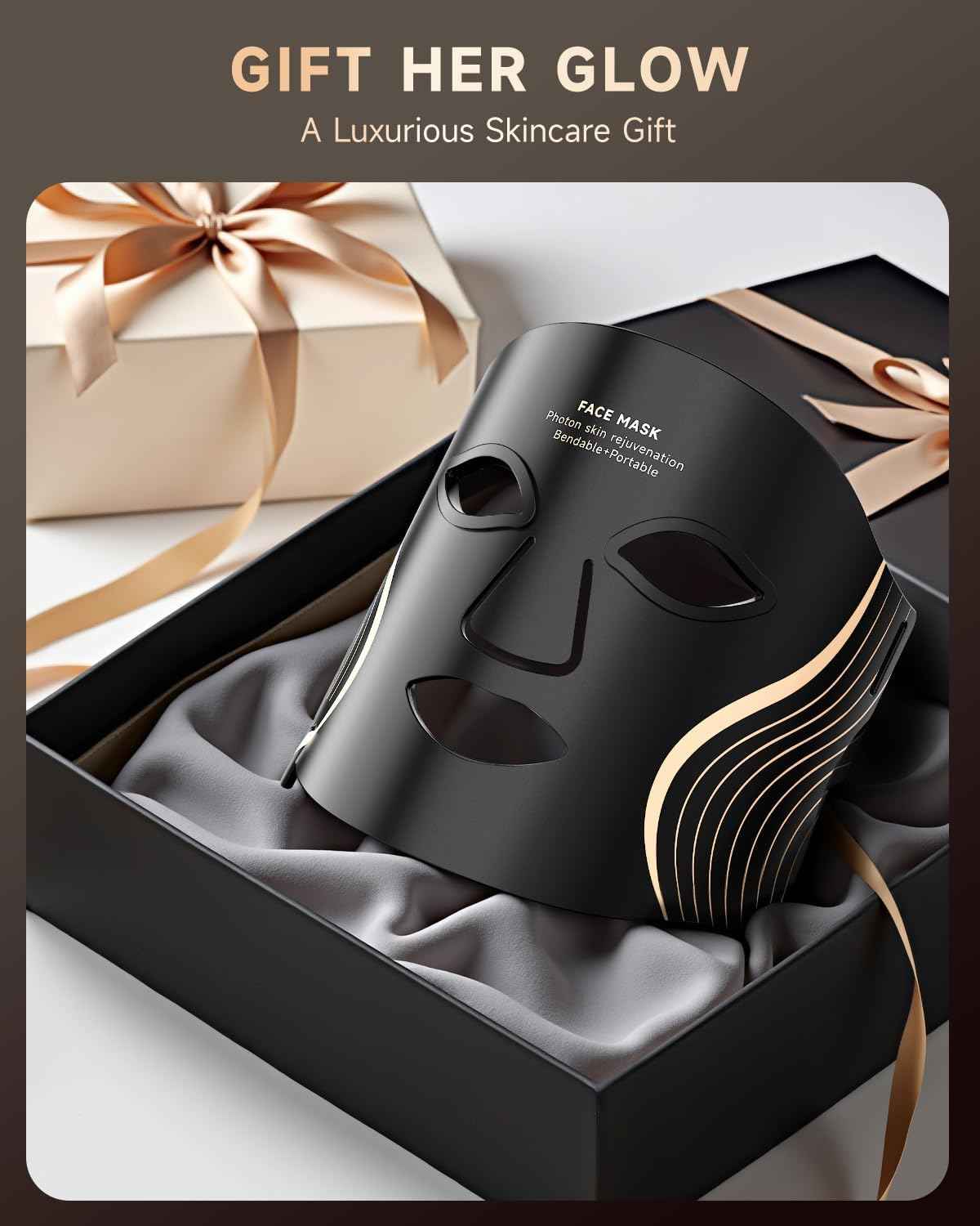 Red Light Therapy Mask for Face - 7 Colors LED Light Therapy with Rechargeable Remote, 850NM Infrared & Red Light for Home Use or Travel - Anti-Aging & Skin Rejuvenation Device