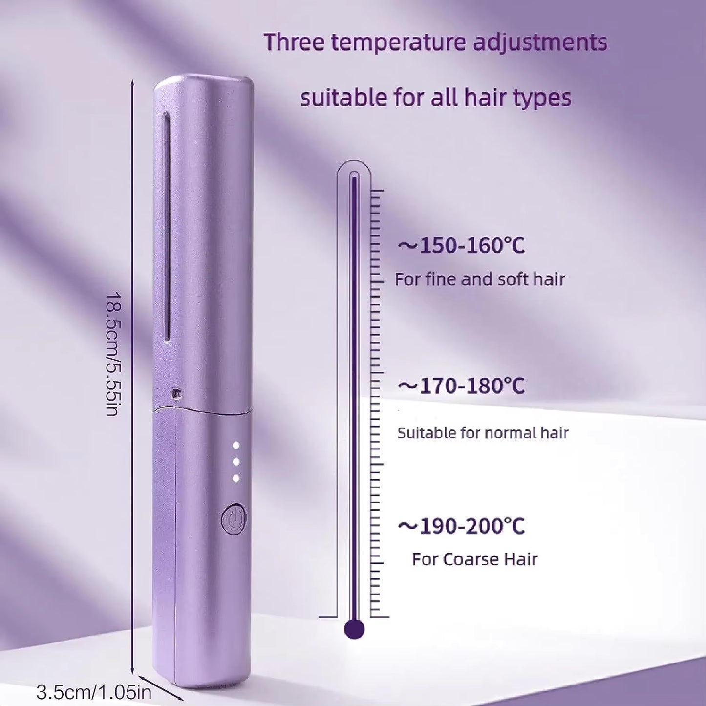 Cordless Hair Straightener Brush with Negative Ion Technology