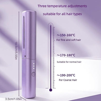 Cordless Hair Straightener Brush with Negative Ion Technology