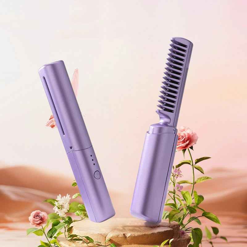 Cordless Hair Straightener Brush with Negative Ion Technology