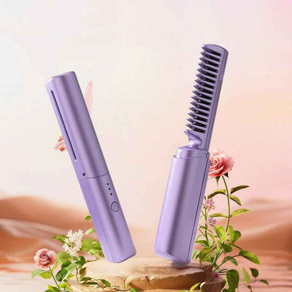 Cordless Hair Straightener Brush with Negative Ion Technology