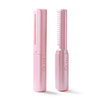 Cordless Hair Straightener Brush with Negative Ion Technology