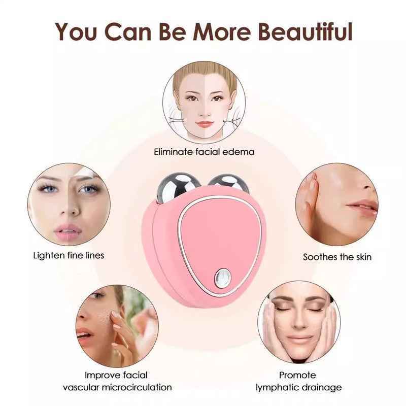 Facial Massager Microcurrent Roller for Skin Tightening and Anti-Wrinkle Rejuvenation