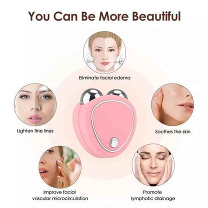 Facial Massager Microcurrent Roller for Skin Tightening and Anti-Wrinkle Rejuvenation