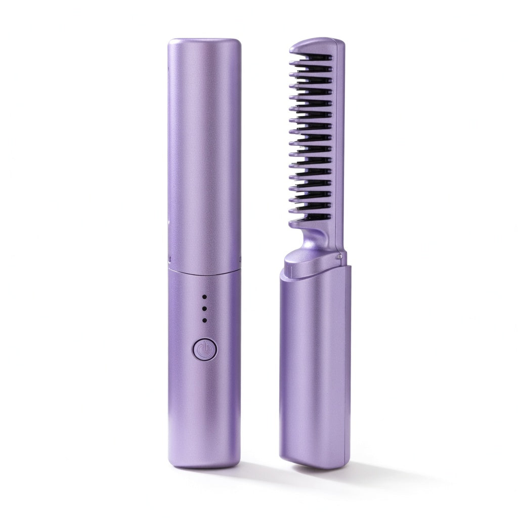 Cordless Hair Straightener Brush with Negative Ion Technology